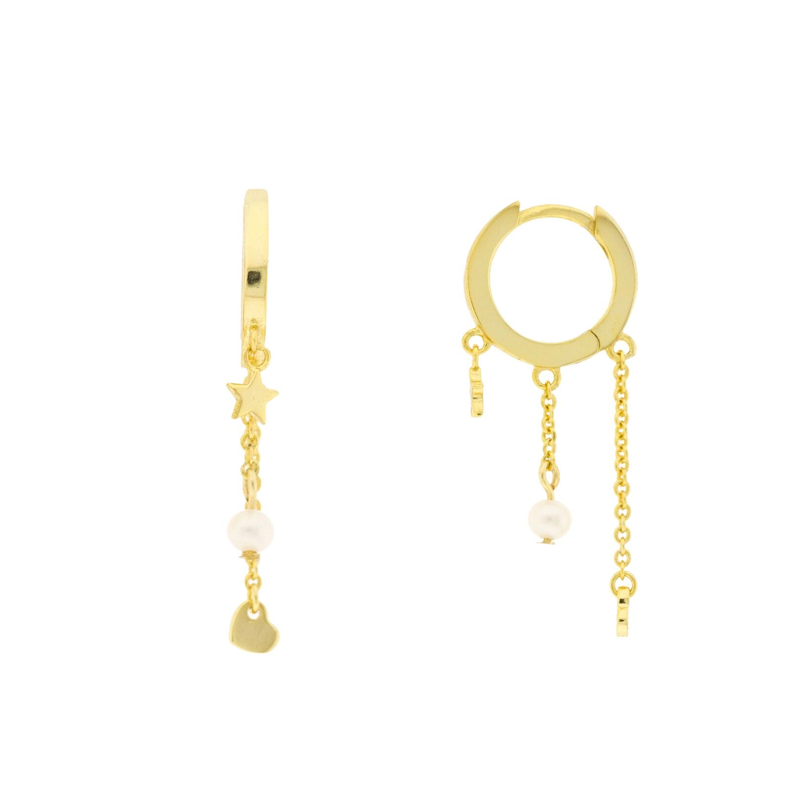 PLATTE Geschlossener Reifen 11mm Sterne Perlen und Herzen D0467DPE4