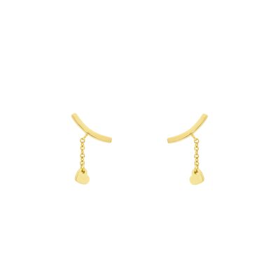 PLAPADO Gold plated boat earring with pearl D0468DPE1