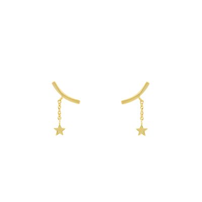 CHAPADO Gold plated boat earring with star D0468DPE3