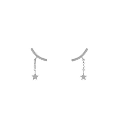 PLATED Boat earring with star rhodium finish D0468PLPE3