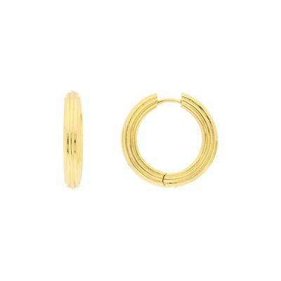 PLATING Gold plated hoop with drawing 26 mm D0469DPE2