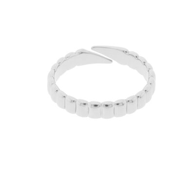PLATING Universal size ring rhodium finish with relief D0470PLA2