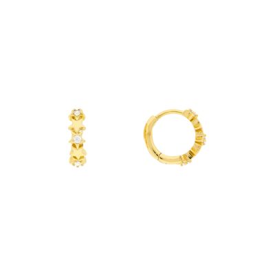 PLATING Gold plated hoop with stars and zircons D0471DPE2