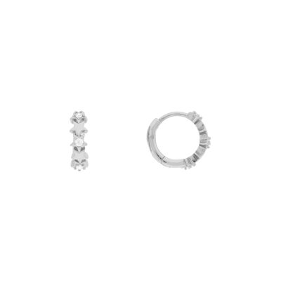 PLATED Hoop with stars and zircons rhodium finish D0471PLPE2