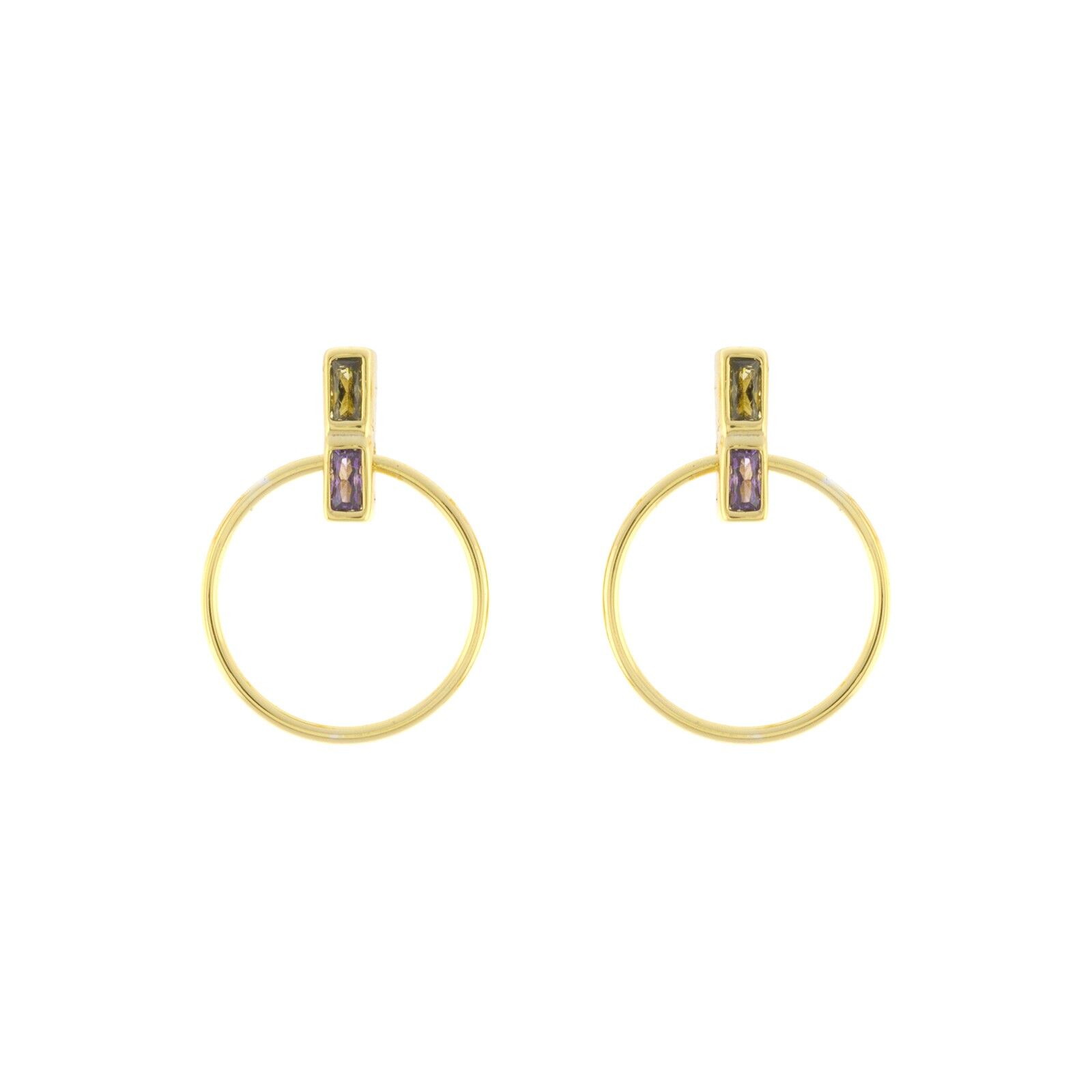 CIONDOLO PLACCATO CON CERCHIO E ZIRCONI PLACCATI MULTICOLORE D0474MCPE1