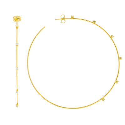 CERCHIO PLACCATO EXTRA LARGE 70MM CON ZIRCONI D0475DPE1
