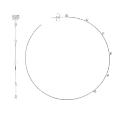 PLATED EXTRA LARGE HOOP 70MM WITH ZIRCONIA D0475PLPE1
