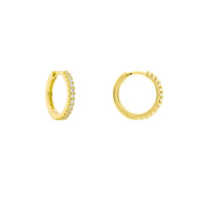 PLATED CLOSED RING 10 MM WITH GOLD PLATED ZIRCONIA D0476DPE1