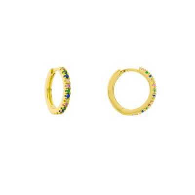 PLATED CLOSED RING 10 MM WITH MULTICOLOUR ZIRCONIA D0476MCPE1