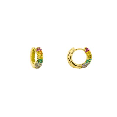 PLATED 8.5MM HOOP WITH MULTICOLOR ZIRCONIA D0477MCPE2