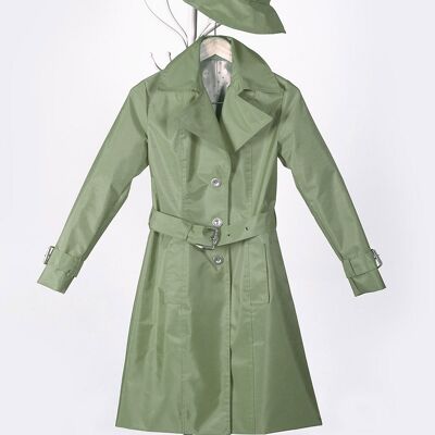 Stilvolles Regenmantel Khaki-Grün. Slow Fashion made in / von Spanien