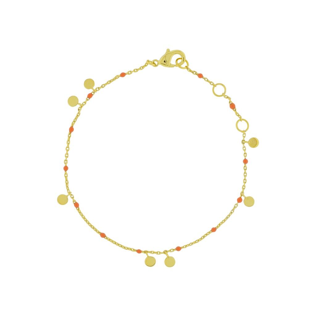 CHAPADO PULSERA NARANJA CON ESMALTE Y PIEZAS COLGANDO D0481NRPUL1