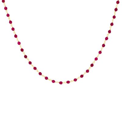 STONE NECKLACE NATURAL STONE RED JADE 42 + EXTENSIAN P0009CGRCOL1