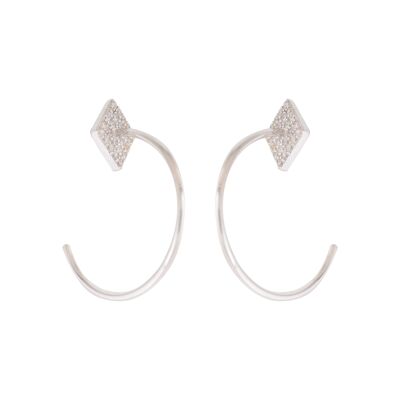 SILVER RHODIUM PLATED FIRST LAW EARRING SC228PLPE2