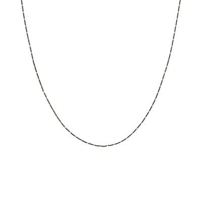 SILVER Long black sterling silver necklace 90-97cm SC253PLCOL2