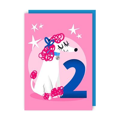 Dog Two Children Age Birthday Card pack of 6