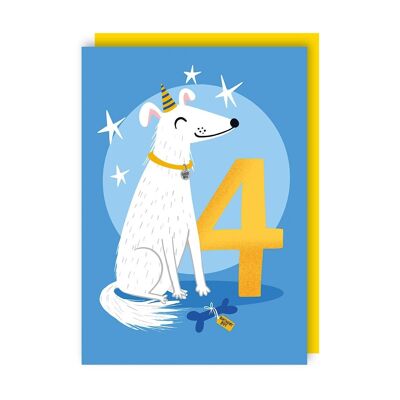 Dog Four Children Birthday Card pack of 6