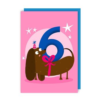 Lot de 6 cartes d'anniversaire Dog Six Children 2