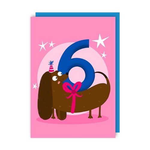 Dog Six Children Birthday Card pack of 6