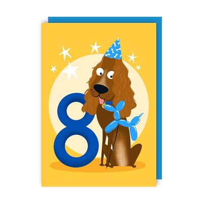 Paquete de 6 tarjetas de cumpleaños para niños Dog Eight
