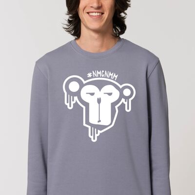 Basic sweatshirt (unisex) - Lava Gray - big logo