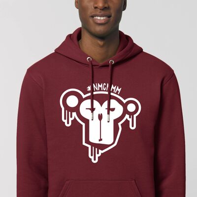 Sudadera básica con capucha (unisex) - Burdeos - Logo