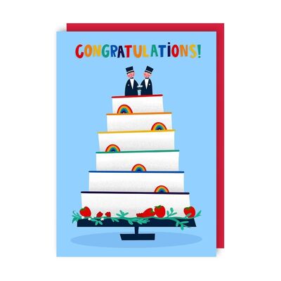 Paquet de 6 cartes de mariage Pride Cake