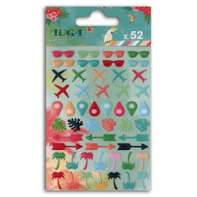 52 mini epoxy stickers Tropical Paradise