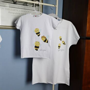 T-shirt M 07 blanc imprimé Abeilles 4