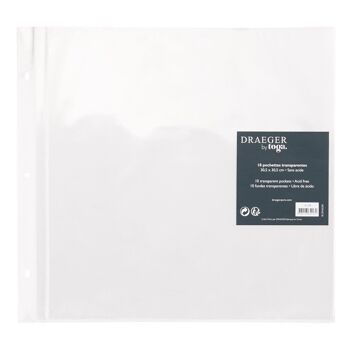 10 pochettes transparentes pour album de scrapbooking - 30,5x30,5cm 1