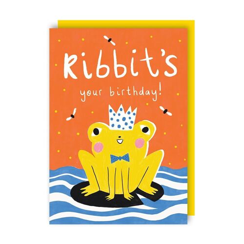 Frog Children Birthday Card pack of 6