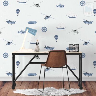 Boy Wallpaper Explorers with Planes and Ships