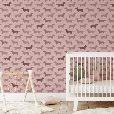 Children's wallpaper Dachshund in various colors