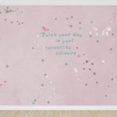 Fototapete mit Punkten Malen Sie Ihren Tag in Pink oder Blau_400 x 270 cm