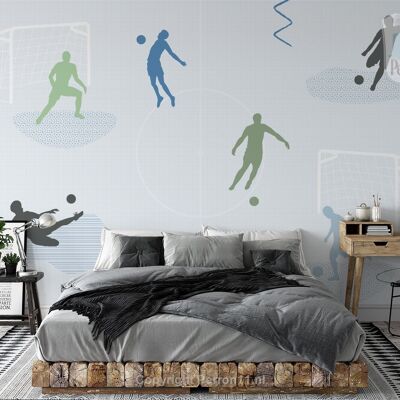 Wall mural football for a cool nursery_400 x 270 cm