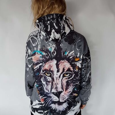 Sudadera con capucha de león