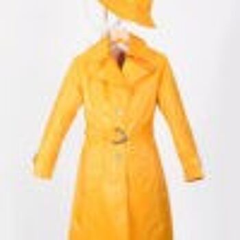 Trench-coat imperméable jaune élégant. Slow Fashion fabriqué en / par Espagne 3