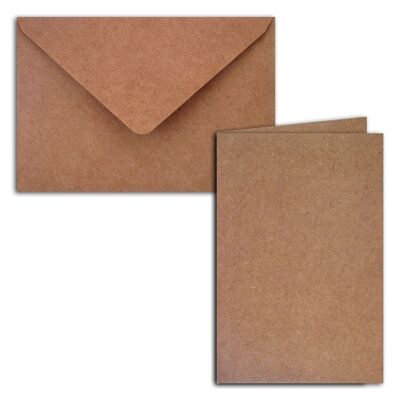 5 double cards 10x15cm with envelopes - Kraft