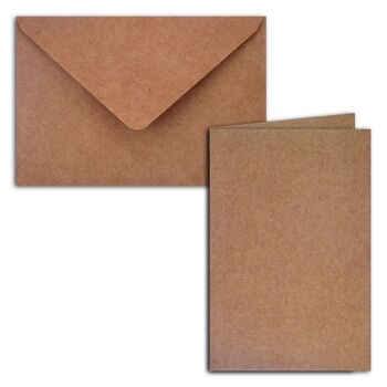 5 cartes doubles 10x15cm avec enveloppes - Kraft 1