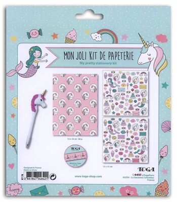 Kit de Papeterie Licorne et Sirène 2