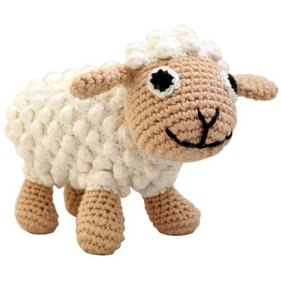 Crocheted cuddly toy sheep DOLLY in white