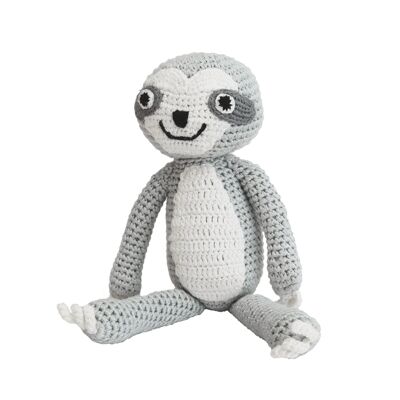 Crocheted cuddly toy sloth SLEEPY in grey
