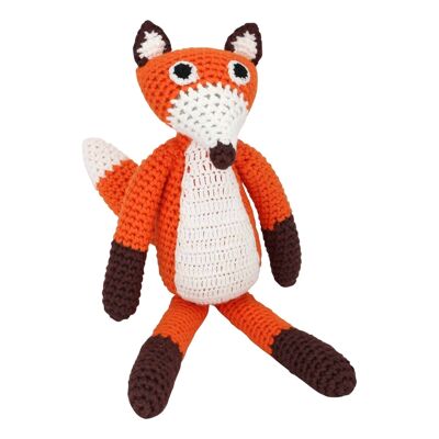 Crocheted cuddly toy fox FRED in orange