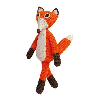 Doudou au crochet renard FRED en orange 3