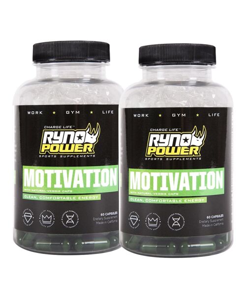 2-PACK MOTIVATION Pre-Workout Focus Energy Supplement | 30 Servings (60 Capsules)