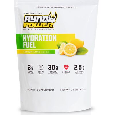 HYDRATATION FUEL Mélange pour boisson électrolyte citron-lime | 20 portions (0,9 kg) - sac unique de 0,9 kg.