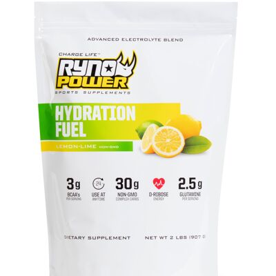 HYDRATION FUEL Mezcla de bebida de electrolitos de lima-limón | 20 porciones (2 LBS) - Bolsa individual de 2 lb
