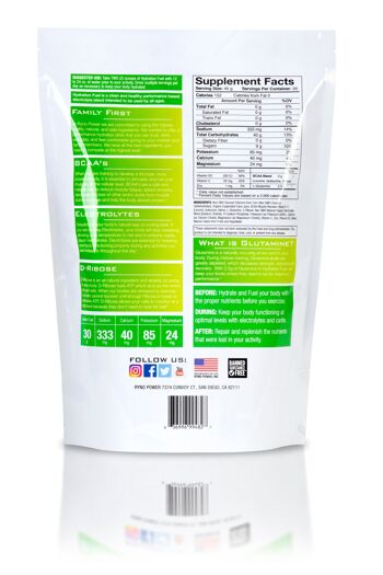 HYDRATATION FUEL Mélange pour boisson électrolyte citron-lime | 20 portions (0,9 kg) - sac unique de 0,9 kg. 4