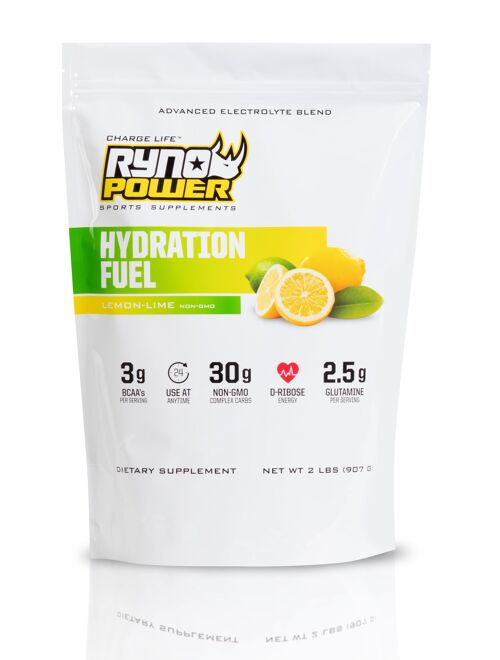 HYDRATION FUEL Lemon-Lime Electrolyte Drink Mix | 20 Servings (2 LBS) - 2-pack (save £5.00!)