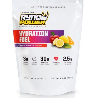 PACK DE 2 HYDRATION FUEL Fruit Punch Electrolyte Drink Mix | 20 porciones (2 libras)